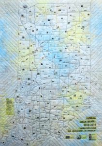 Full view of the Indiana Bicentennial Quilt by Gloria Klutzke, 1816-2016